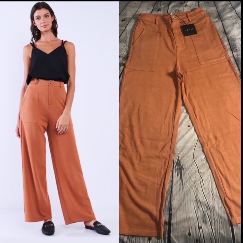 Camel high quality Wide leg high waisted pants